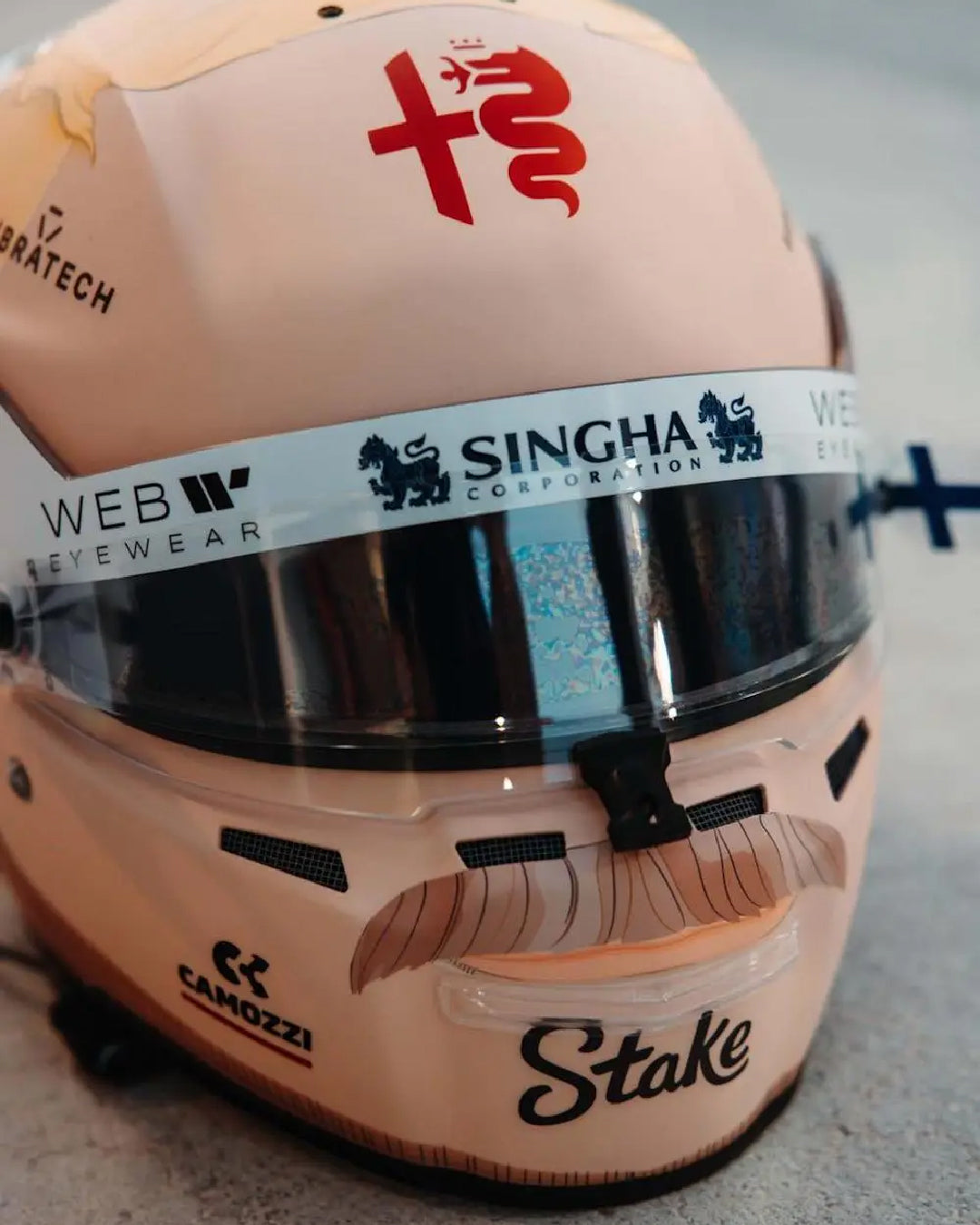 LIVE FAST, BE FUN: Valtteri’s silly, new helmet.