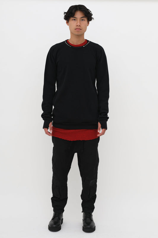 11 BY BORIS BIDJAN SABERI Zipper Crewneck Sweater | L